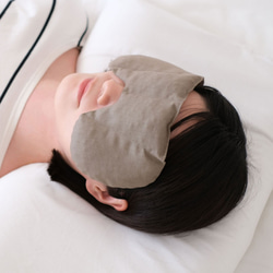 【3日以内発送】男性ギフトに人気！ほっこり目元用小豆カイロ アイピロー 綿麻 ネイビー/ベージュ/ダークブラウン 2枚目の画像
