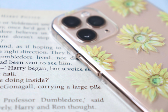 お花のクリアスマホケース　スマホリングセット　コスモス　全機種対応　iPhone14 Android 4枚目の画像