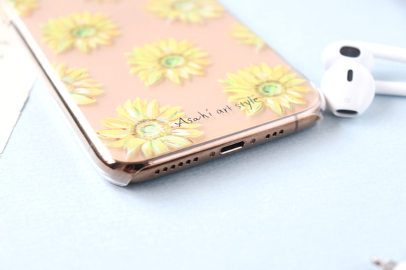 お花のクリアスマホケース　スマホリングセット　コスモス　全機種対応　iPhone14 Android 5枚目の画像
