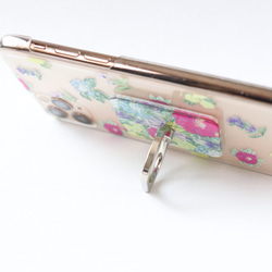 お花のクリアスマホケース　スマホリングセット　コスモス　全機種対応　iPhone14 Android 9枚目の画像
