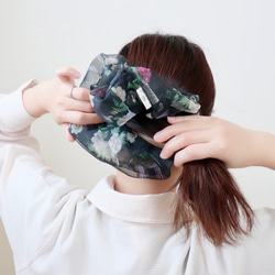薔薇刺繍と花柄のぱっちんピンSet(オレンジB) ヘアピン ししゅばやし