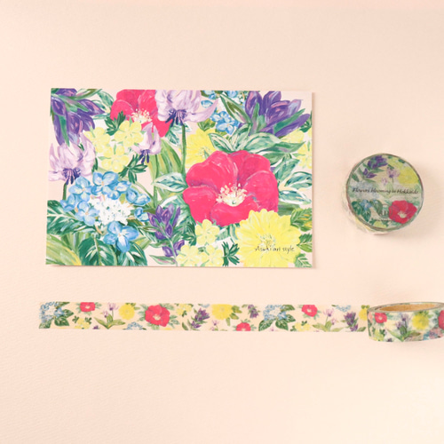 マスキングテープ 「 北海道に咲く花々 」 マスキングテープ Asahi art