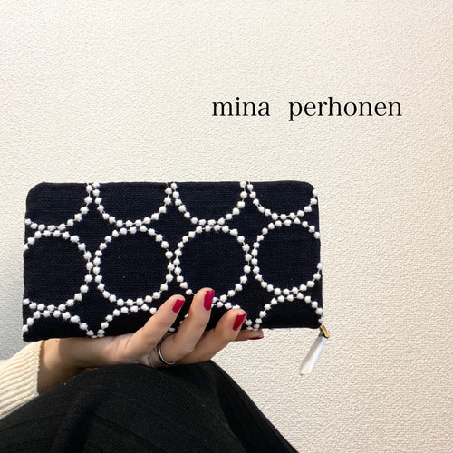 人気！ タンバリン ネイビー 長財布✨ ミナペルホネン ブルー】長財布