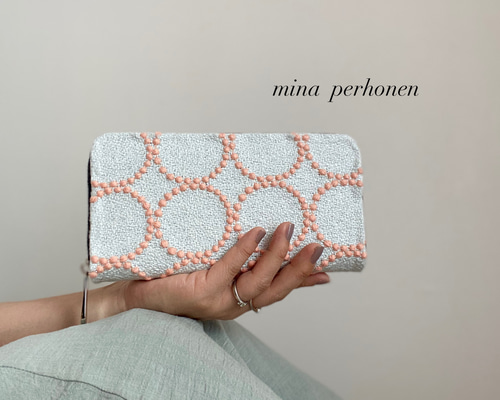 【minmin】タンバリン ベージュ じゃばらミニ財布 ミナペルホネン 再販！ミナペルホネン 財布 タンバリン beige 二つ折り財布 ryo