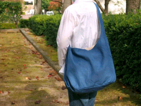 ラミーリネンキャンバスショルダーバッグ【ブルー・ 全7色