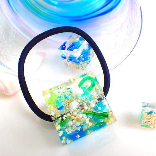 送料無料♪琉球ガラスと星砂のヘアゴム♡ ヘアゴム miyacoo 通販