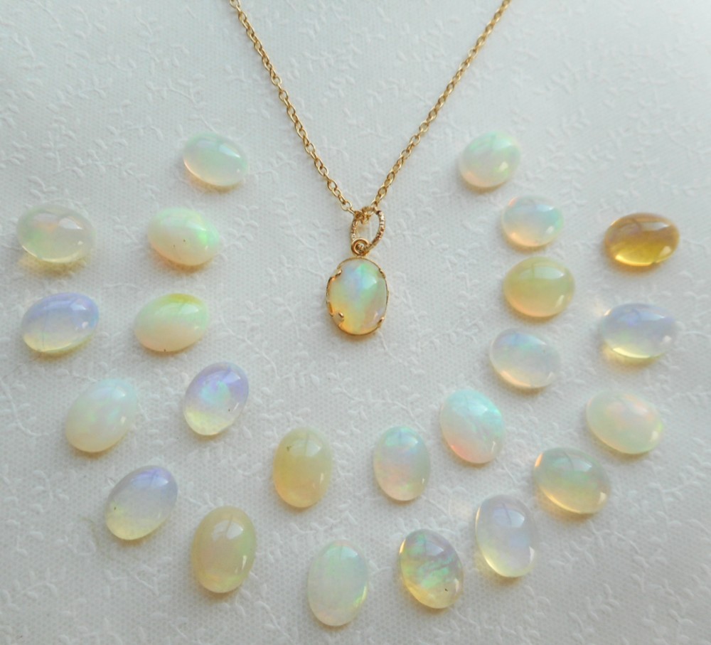天然石オパール14kgfネックレス
