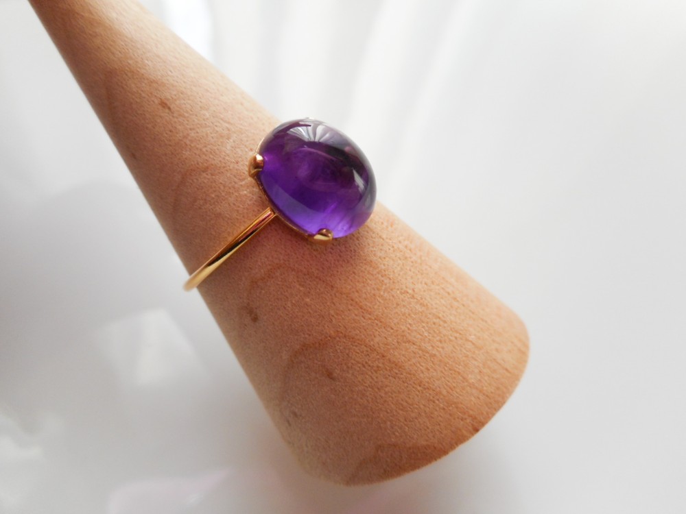 2月誕生石アメジスト14kgfリング（10×8㎜・9号）