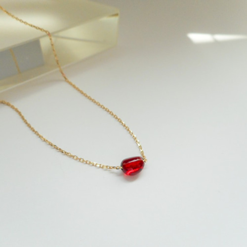 レッドアンバー（琥珀）ネックレス ネックレス・ペンダント 夕漣