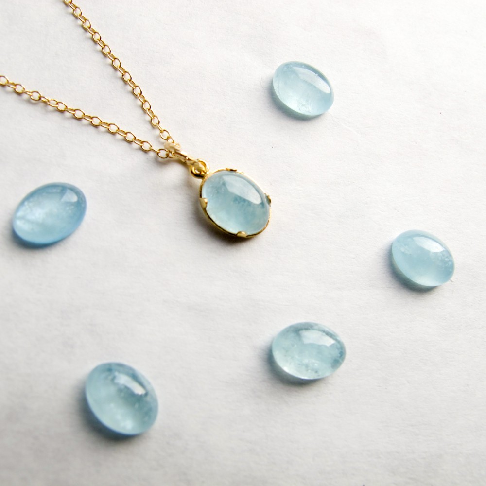 天然石アクアマリン14kgfネックレス