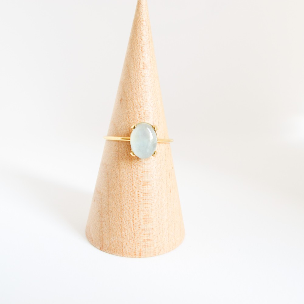 天然石アクアマリン14kgfリング（8×6㎜）