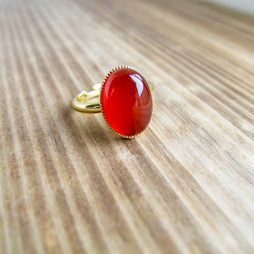 Vintage ヴィンテージ カーネリアン 瑪瑙 メノウ 浅かっ 925 リング指輪 