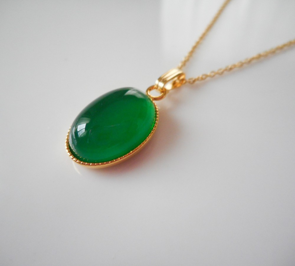 グリーンオニキス＆ブルートパーズのマクラメネックレス ペンダント