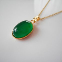 5月誕生石ビルマ翡翠ネックレス（14×10㎜） ネックレス・ペンダント 夕