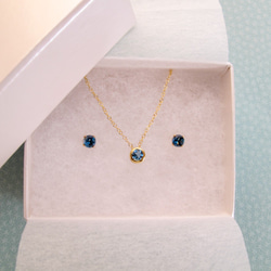 天然石ロンドンブルートパーズ14kgfベゼルネックレス 4枚目の画像