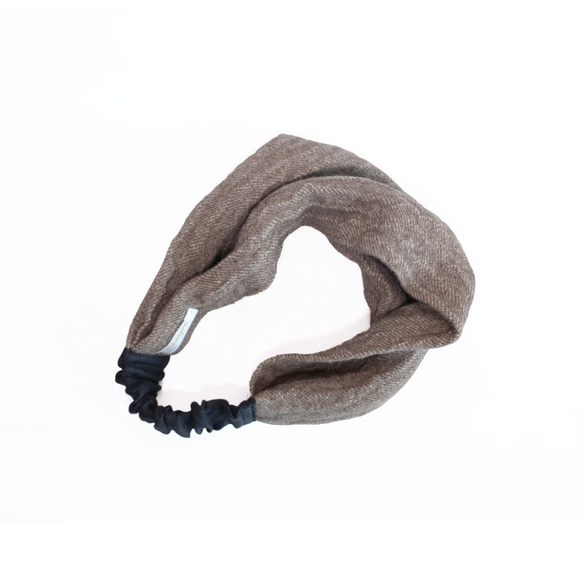 linen wool mix hairband_brown 1枚目の画像