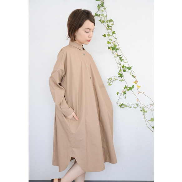 ◇◆タイプライター long shirts onepiece_beige 2枚目の画像