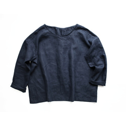 ◇◆linen pintuck blouse_navy 1枚目の画像