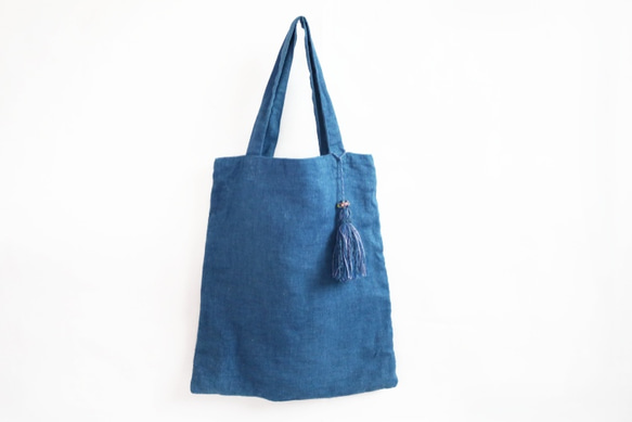 藍染め linen tote bag[small] 2枚目の画像