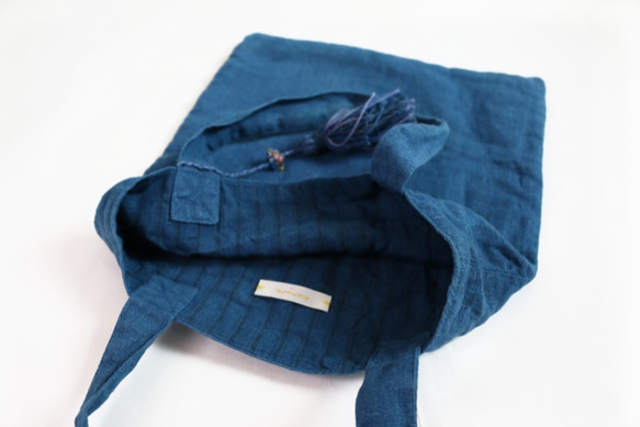 藍染め linen tote bag[small] 3枚目の画像