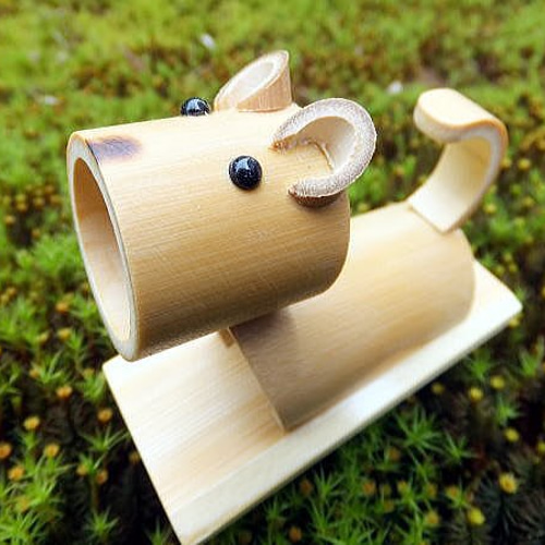 竹細工～可愛い竹細工・干支いぬ 立体・オブジェ ひだまり竹工房