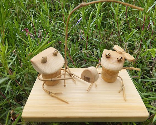 竹 カエル 蛙 細密彫 かわいい 置物 茶道具 煎茶道具