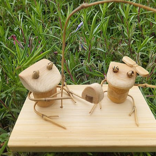 竹細工～カエル（おむすび） 立体・オブジェ ひだまり竹工房