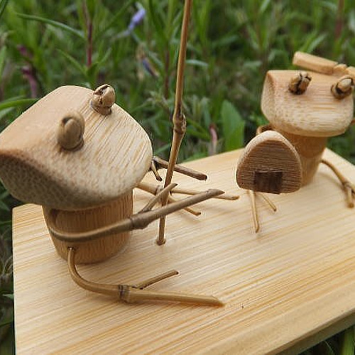 竹細工～カエル（おむすび） 立体・オブジェ ひだまり竹工房