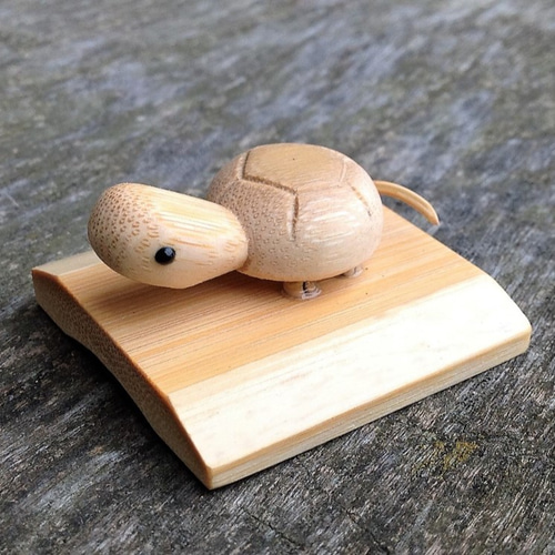 竹細工～ちいさなカメ 立体・オブジェ ひだまり竹工房 Creema店 通販