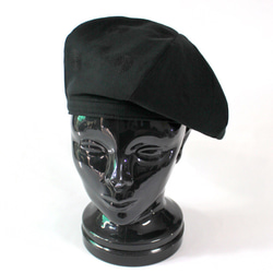 渦巻き刺繍のベレー帽 (ブラック) 6枚目の画像