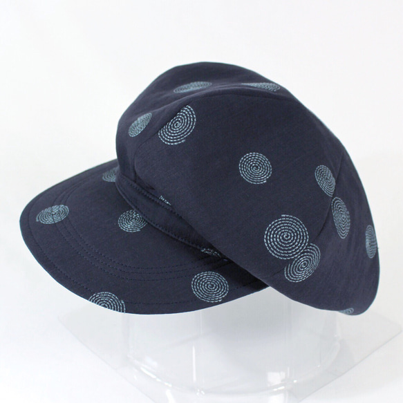 渦巻き刺繍のCasquette (ブルー) 8枚目の画像