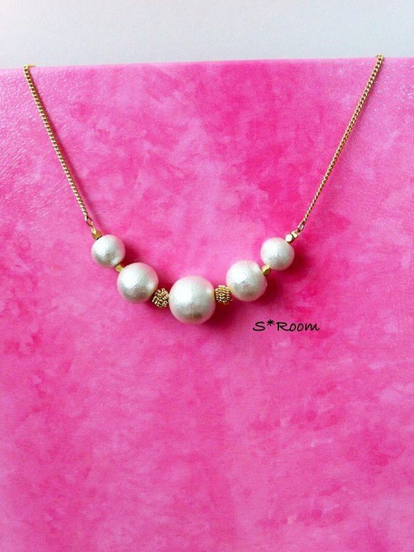 cotton pearl goldy* ネックレス 1枚目の画像