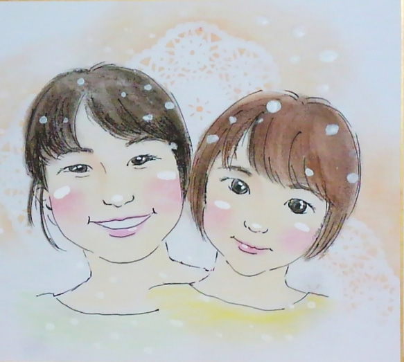 パステル イラスト 似顔絵オーダー承ります。 絵画 mineko-art