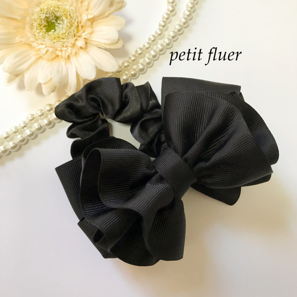 ♡20突破*dress ribbon*シュシュ black 1枚目の画像