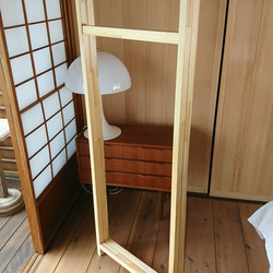 無垢ひのき材】木とアイアンのスタイルハンガーラック ミッド