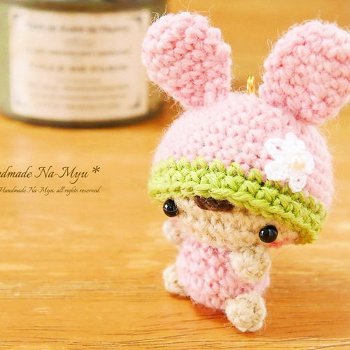 専用 お耳の大きなうさぎちゃん ♡ オルゴナイト キーホルダー