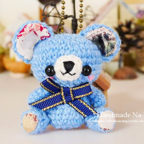 くまのあみぐるみ  うっすら水色 くまのあみぐるみ うっすら水色 色が選べる♪ コロン と 可愛い