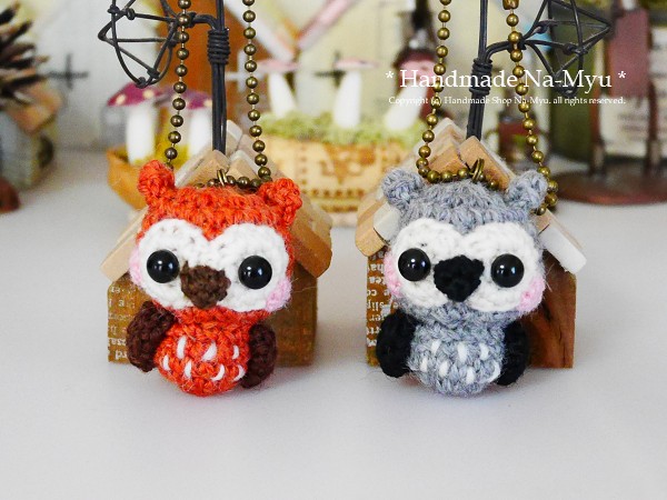 ✽ハンドメイド✽ 手編み がま口 あみぐるみ おサルさん フクロウさんポーチ♥ ✽ハンドメイド✽ 手編み がま口 あみぐるみ おサルさん