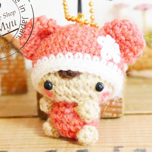 【受注制作】くまの被り物(ピンク) 受注制作】くまの被り物(ピンク)