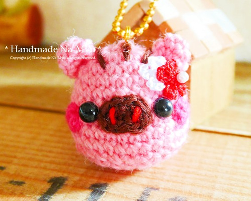 受注制作】あみぐるみ☆干支：（亥）コロコロうり坊（ピンク