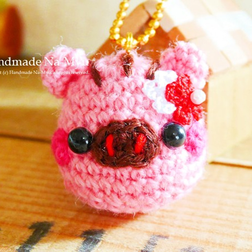 受注制作】あみぐるみ☆干支：（亥）コロコロうり坊（ピンク