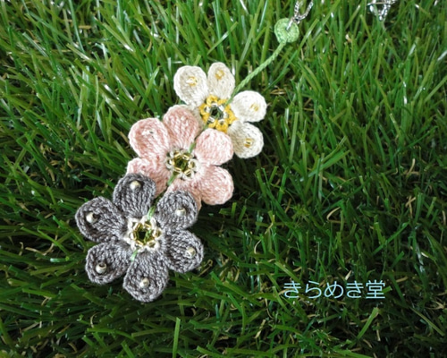手編みレースのネックレス～color Flower～