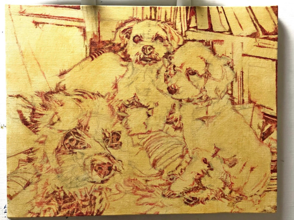 ペット似顔絵(肖像画)油絵(愛猫や愛犬や鳥やペットなど似顔絵)オーダー承ります。[画材：キャンバス/油彩] 3枚目の画像