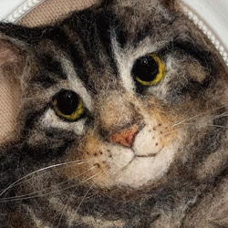 【リアル猫ちゃん オーダーメイド例】羊毛フェルトの半立体 額絵 3枚目の画像