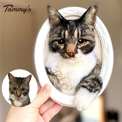 【専用】羊毛フェルト猫 リアル猫ちゃん　ハンドメイドcats felt リアル猫ちゃん オーダーメイド例_Tetoちゃん】羊毛フェルトの半立体