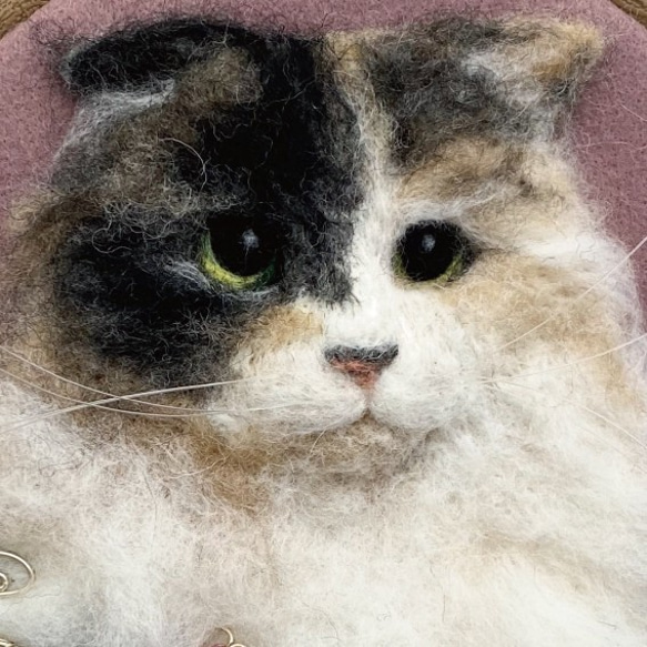 【リアル猫ちゃん オーダーメイド例】羊毛フェルトの半立体 額絵 2枚目の画像