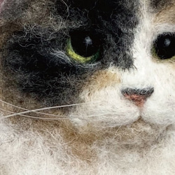 【リアル猫ちゃん オーダーメイド例】羊毛フェルトの半立体 額絵 7枚目の画像