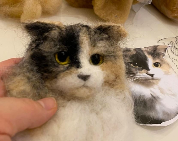 【リアル猫ちゃん オーダーメイド例】羊毛フェルトのがま口バッグ 10枚目の画像