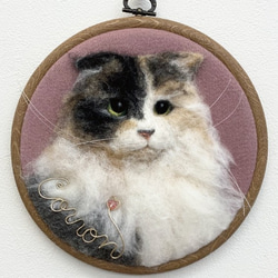 【リアル猫ちゃん オーダーメイド例】羊毛フェルトの半立体 額絵* 3枚目の画像