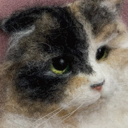 【リアル猫ちゃん オーダーメイド例】羊毛フェルトの半立体 額絵* 4枚目の画像